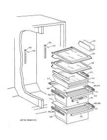 06 - Fresh Food Section parts for Ge Refrigerator TFX22VRBBWW from AppliancePartsPros.com