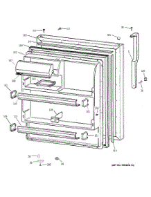 02 - Fresh Food Door parts for Ge Refrigerator TBH18JABNRAA from AppliancePartsPros.com