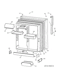 02 - Fresh Food Door parts for Ge Refrigerator TBX19ZABKRAA from AppliancePartsPros.com