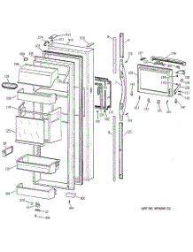 02 - Fresh Food Door parts for Ge Refrigerator TFG30PFCBWW from AppliancePartsPros.com