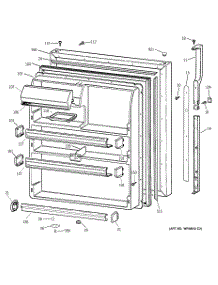 02 - Fresh Food Door parts for Ge Refrigerator TBX21CIBJRBB from AppliancePartsPros.com