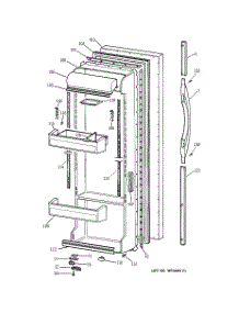 03 - Fresh Food Door parts for Ge Refrigerator TFX22JRBBWW from AppliancePartsPros.com