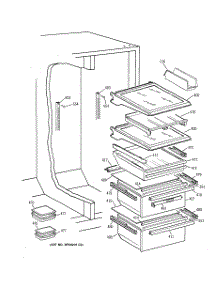 06 - Fresh Food Shelves parts for Ge Refrigerator TFG28ZFCBWH from AppliancePartsPros.com