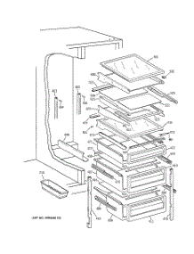05 - Fresh Food Shelves parts for Ge Refrigerator TFX22PPBBAA from AppliancePartsPros.com
