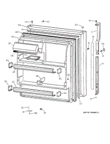 02 - Fresh Food Door parts for Ge Refrigerator TBX18CIBLRWW from AppliancePartsPros.com