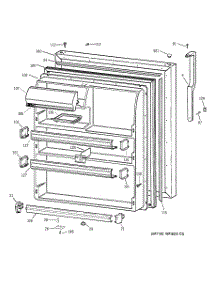 02 - Fresh Food Door parts for Ge Refrigerator TBX21AABLRAA from AppliancePartsPros.com