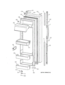 02 - Fresh Food Door parts for Ge Refrigerator MSK28DRBAAA from AppliancePartsPros.com