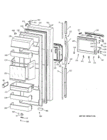 02 - Fresh Food Door parts for Ge Refrigerator MSK28DHBAWW from AppliancePartsPros.com