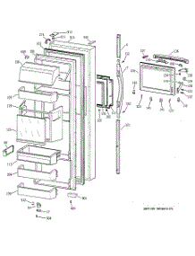 02 - Fresh Food Door parts for Ge Refrigerator MSG28DHCBWW from AppliancePartsPros.com