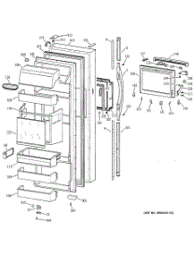 02 - Fresh Food Door parts for Ge Refrigerator TFG28PFBAWW from AppliancePartsPros.com