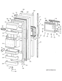 02 - Fresh Food Door parts for Ge Refrigerator TPS24PBBABS from AppliancePartsPros.com