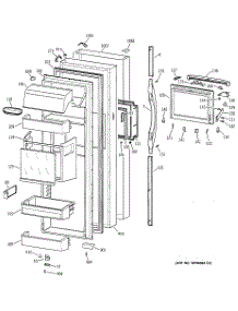 02 - Fresh Food Door parts for Ge Refrigerator TFS28PBBABS from AppliancePartsPros.com