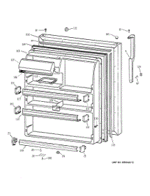 02 - Fresh Food Door parts for Ge Refrigerator TBG21JABGRWW from AppliancePartsPros.com