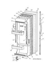 02 - Fresh Food Door parts for Ge Refrigerator TFS25PPBABS from AppliancePartsPros.com