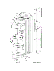 02 - Fresh Food Door parts for Ge Refrigerator TFH30PRTAWW from AppliancePartsPros.com