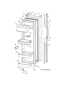 02 - Fresh Food Door parts for Ge Refrigerator TFK28ZRBAAA from AppliancePartsPros.com