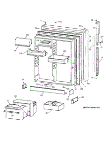 02 - Fresh Food Door parts for Ge Refrigerator TBG22PABGRWW from AppliancePartsPros.com