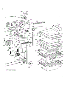 03 - Fresh Food Section parts for Ge Refrigerator TFT25JWBAWW from AppliancePartsPros.com