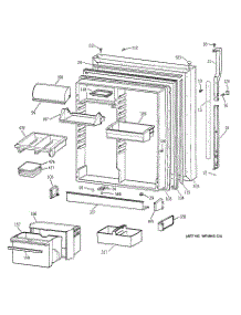 02 - Fresh Food Door parts for Ge Refrigerator TBT25PABFRAA from AppliancePartsPros.com