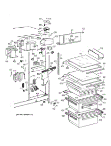 03 - Fresh Food Section parts for Ge Refrigerator TFG25JRBAWW from AppliancePartsPros.com