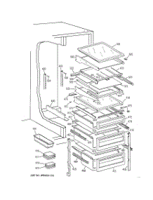 06 - Fresh Food Shelves parts for Ge Refrigerator TFG30PFBAWW from AppliancePartsPros.com