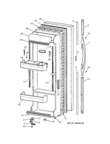 02 - Fresh Food Door parts for Ge Refrigerator TFG25PEBAWH from AppliancePartsPros.com