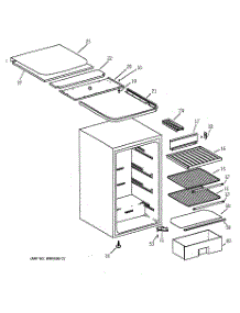 02 - Cabinet & Shelves parts for Ge Refrigerator TAX4SNYBWH from AppliancePartsPros.com