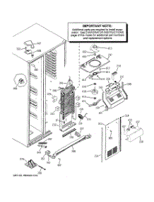 03 - Freezer Section parts for Ge Refrigerator ESS25KSTMSS from AppliancePartsPros.com