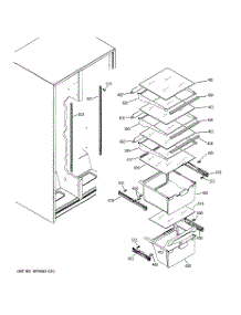07 - Fresh Food Shelves parts for Ge Refrigerator GSS20GEWPWW from AppliancePartsPros.com