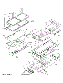 08 - Fresh Food Shelves parts for Ge Refrigerator CFSP5RKBCSS from AppliancePartsPros.com