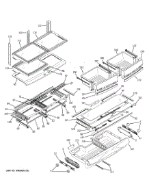 08 - Fresh Food Shelves parts for Ge Refrigerator CFSP5RKBBSS from AppliancePartsPros.com