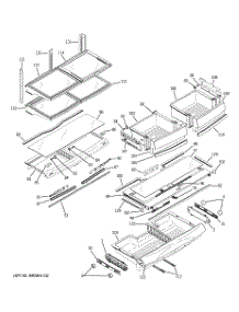 05 - Fresh Food Shelves parts for Ge Refrigerator PFCF1NFZCWW from AppliancePartsPros.com