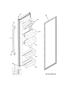 02 - Fresh Food Door parts for Ge Refrigerator GSH25JGBBWW from AppliancePartsPros.com