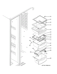 08 - Fresh Food Shelves parts for Ge Refrigerator PSHF6MGZBECC from AppliancePartsPros.com