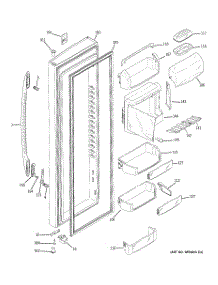 03 - Fresh Food Door parts for Ge Refrigerator PHE25PGTBFBB from AppliancePartsPros.com