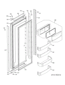 03 - Fresh Food Door parts for Ge Refrigerator ZISB360DXB from AppliancePartsPros.com
