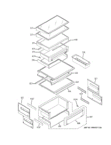 08 - Fresh Food Shelves parts for Ge Refrigerator ZISB360DXB from AppliancePartsPros.com