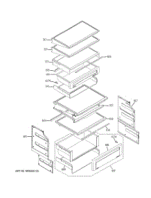 08 - Fresh Food Shelves parts for Ge Refrigerator ZSEB420NYB from AppliancePartsPros.com