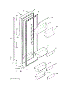 03 - Fresh Food Door parts for Ge Refrigerator GWU23LGYAFSS from AppliancePartsPros.com