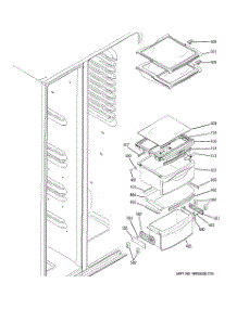 09 - Fresh Food Shelves parts for Ge Refrigerator GWU23LGYAFSS from AppliancePartsPros.com
