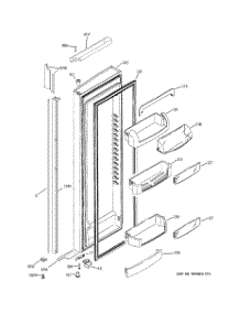 02 - Fresh Food Door parts for Ge Refrigerator GIU21XGYAFKB from AppliancePartsPros.com