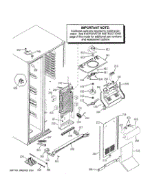 04 - Freezer Section parts for Ge Refrigerator PJU25YGXAFSV from AppliancePartsPros.com