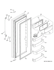 03 - Fresh Food Door parts for Ge Refrigerator ZISP420DTBSS from AppliancePartsPros.com