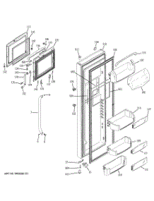 02 - Fresh Food Door parts for Ge Refrigerator GCE23LHYAFSS from AppliancePartsPros.com