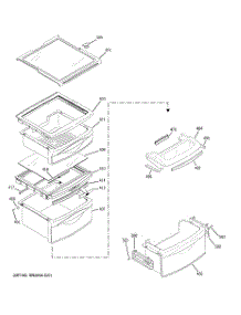 08 - Fresh Food Shelves parts for Ge Refrigerator GSE29KGYACSS from AppliancePartsPros.com