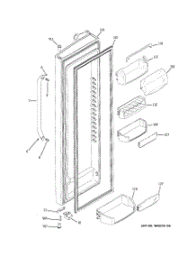 02 - Fresh Food Door parts for Ge Refrigerator GSHF3KGXHCBB from AppliancePartsPros.com