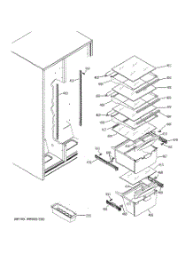 07 - Fresh Food Shelves parts for Ge Refrigerator GSE20JEWNFBB from AppliancePartsPros.com