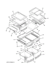 05 - Fresh Food Shelves parts for Ge Refrigerator PFSF2MJXBWW from AppliancePartsPros.com