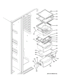 08 - Fresh Food Shelves parts for Ge Refrigerator GHE25RGXAFSS from AppliancePartsPros.com
