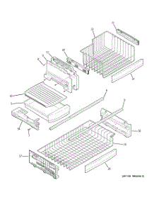 03 - Freezer Shelves parts for Ge Refrigerator PDCE1NBWAJSS from AppliancePartsPros.com